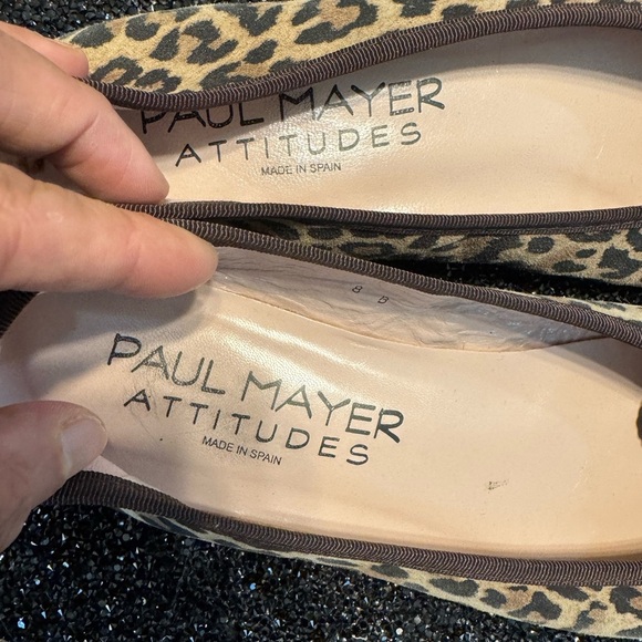 Paul Mayer Brown and Black Leopard Print Flats - Picture 3 of 9
